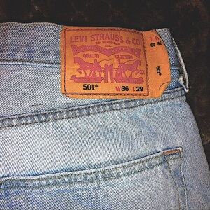 Levi's 501’s Men’s Light Blue Jeans size 36x29 cowboy cowgirl western pale blue